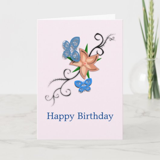 Carte de voeux Floral (Devant)