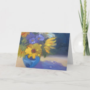Carte de voeux Floral Bleu et Jaune