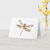 Carte de voeux Floral Dragonfly - Jardin Whimsical (Fleur jaune)