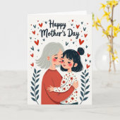 Carte de vœux Floral Hearts (Fleur jaune)
