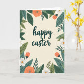 Carte de vœux Floral Joyeuses Pâques (Fleur jaune)