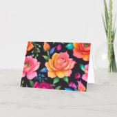 Carte de voeux Floral Patern Rose Plié Foil (Verso)