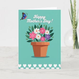 Carte de vœux florale à pois