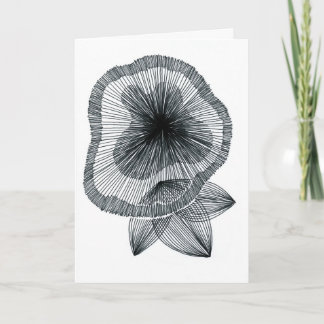 Carte de vœux florale abstraite avec lignes radial
