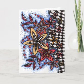 Carte de vœux florale abstraite Doodle