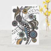 Carte de vœux florale abstraite Zentangle vierge (Fleur jaune)