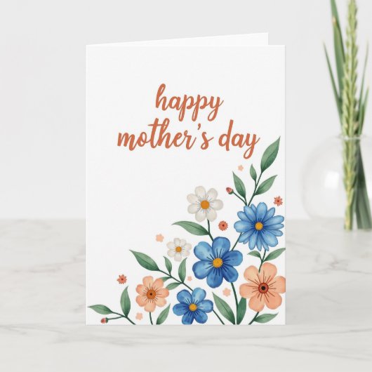 Carte de vœux florale aquarelle (Devant)