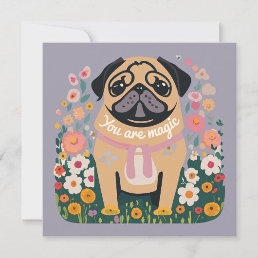Carte de voeux florale Boho Carlin "Your Are Magic (Devant)