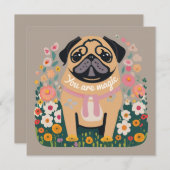 Carte de voeux florale Boho Carlin "Your Are Magic (Devant / Derrière)