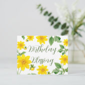 Carte de voeux florale d'anniversaire (Debout devant)