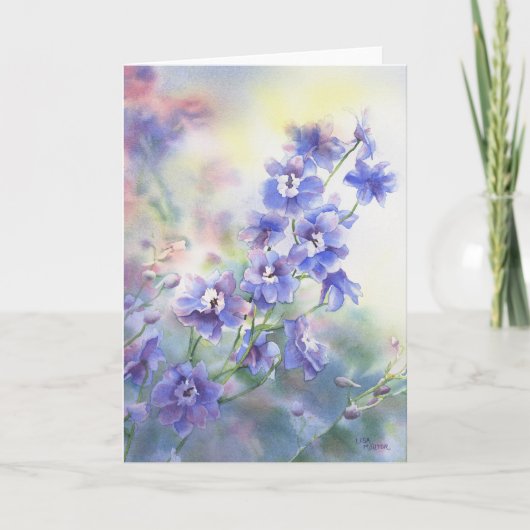 Carte de voeux florale d'aquarelle (Devant)