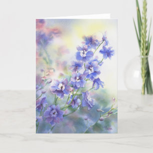 Carte de voeux florale d'aquarelle