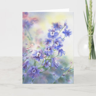Carte de voeux florale d'aquarelle