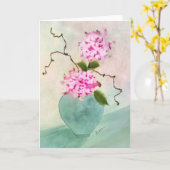 Carte de voeux florale d'aquarelle d'Ikebana (Fleur jaune)