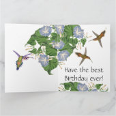 Carte de voeux florale de B'day de fleur d'oiseau (Intérieur)