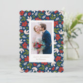 Carte de vœux florale de fête (Debout devant)