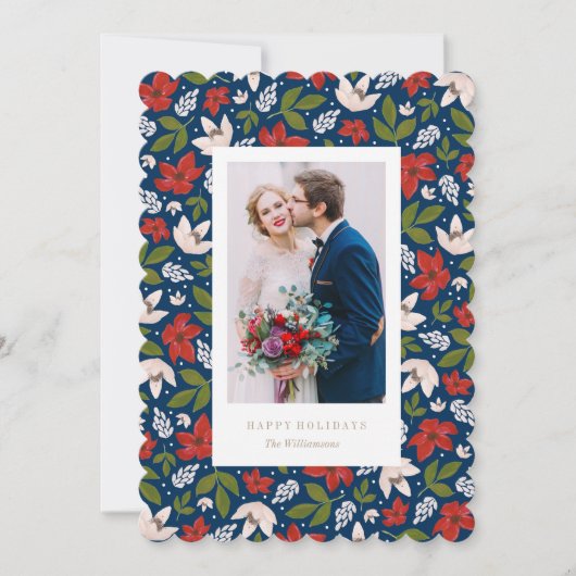 Carte de vœux florale de fête (Devant)