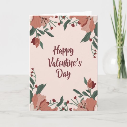 Carte de vœux florale de la Saint-Valentin (Devant)