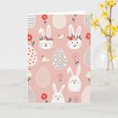 Carte de vœux florale de lapin (Fleur jaune)