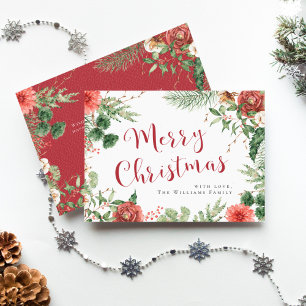 Carte de vœux florale de Noël
