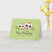 Carte de voeux florale de Skulls Dia de Muertos de (Fleur jaune)