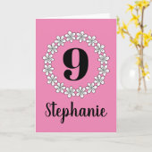 Carte de voeux florale du 9ème anniversaire de la (Fleur jaune)