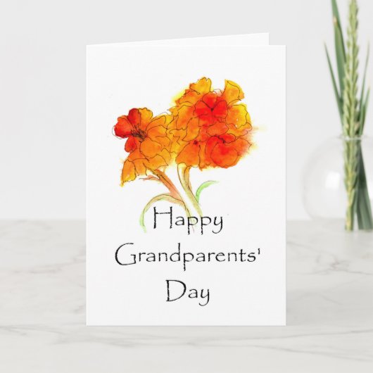 Carte de voeux florale du jour des grands-parents (Devant)
