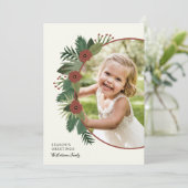 Carte de vœux florale élégante pour la saison - Ph (Debout devant)