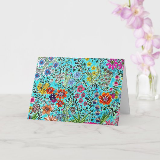 Carte de voeux florale imprimée à partir de l'oeuv (Orchidée)