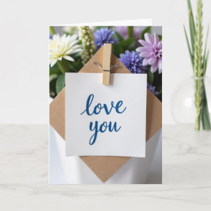 Carte de vœux florale Je t'aime