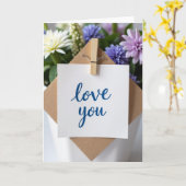 Carte de vœux florale Je t'aime (Fleur jaune)