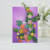 Carte de vœux florale joyeuse aux teintes roses (Debout devant)