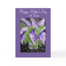 Carte de voeux florale lilas du jour de mère