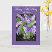 Carte de voeux florale lilas du jour de mère (Fleur jaune)