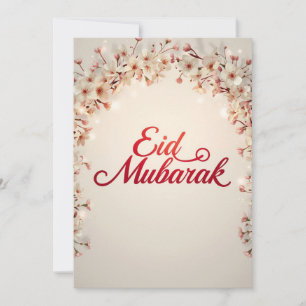 Carte de vœux florale moderne Eid mubarak