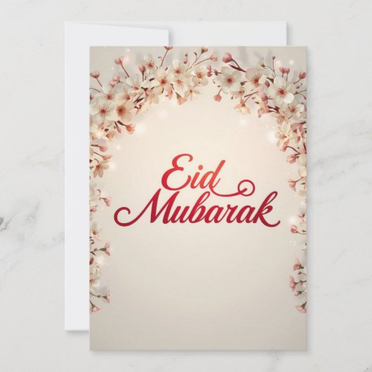 Carte de vœux florale moderne Eid mubarak (Devant)