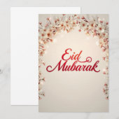 Carte de vœux florale moderne Eid mubarak (Devant / Derrière)