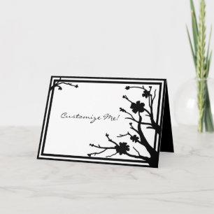 Carte de voeux florale noire personnalisable