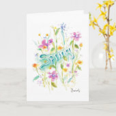 Carte de voeux florale pliée (Fleur jaune)