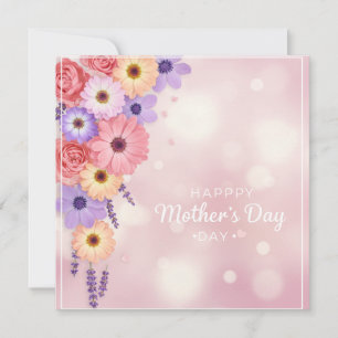 Carte de vœux florale pour la fête des mères