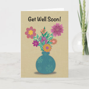 Carte de vœux florale pour un prompt rétablissemen