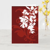 Carte de vœux florale rouge et blanche (Fleur jaune)