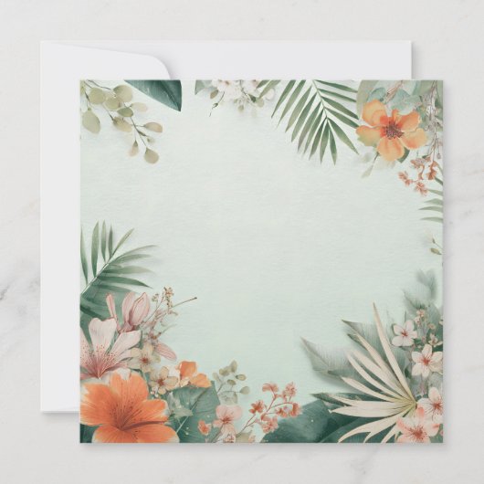 Carte de vœux florale tropicale (Devant)