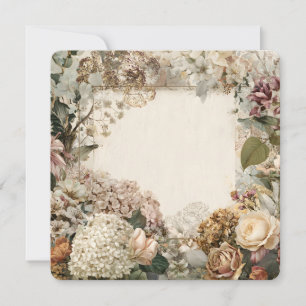 Carte de vœux florale vintage – Antique romantique