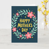 Carte de vœux floraux joyeux (Fleur jaune)