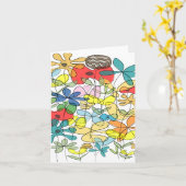 Carte de voeux Flower - collage (Fleur jaune)