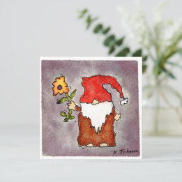 Carte de voeux Flower Tomte Watercolor