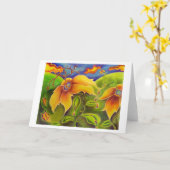 Carte de voeux Flower Worlds (Fleur jaune)