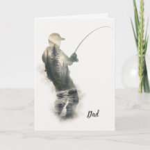 Carte de vœux "Flyfisherman Double Exposure"
