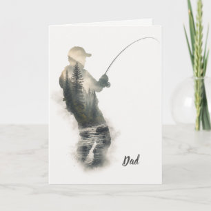 Carte de vœux "Flyfisherman Double Exposure"